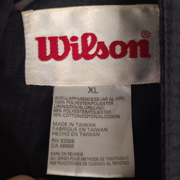 Vintage Wilson Jacket‎ Mens XL Black Advisory Staff Windbreaker Lined Full Zip - Picture 4 of 16
